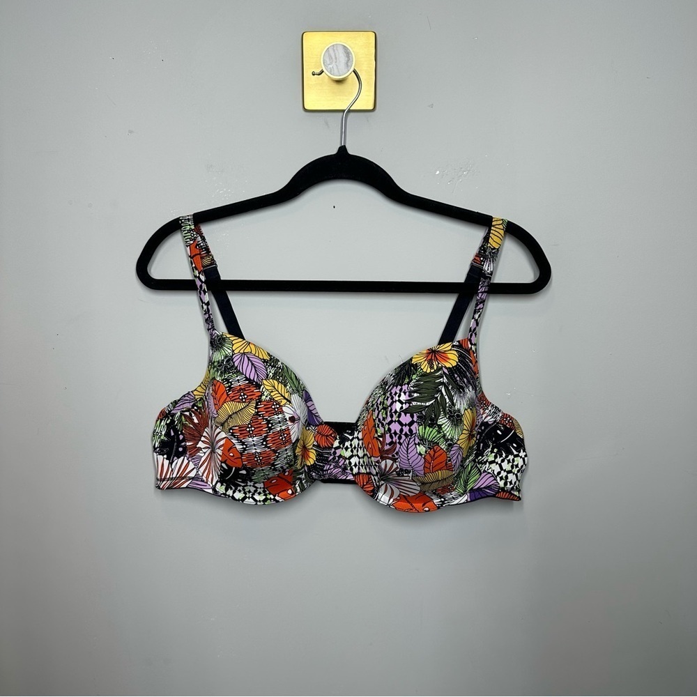 Cacique Floral Multicolor Underwire Bra Mesh Lined